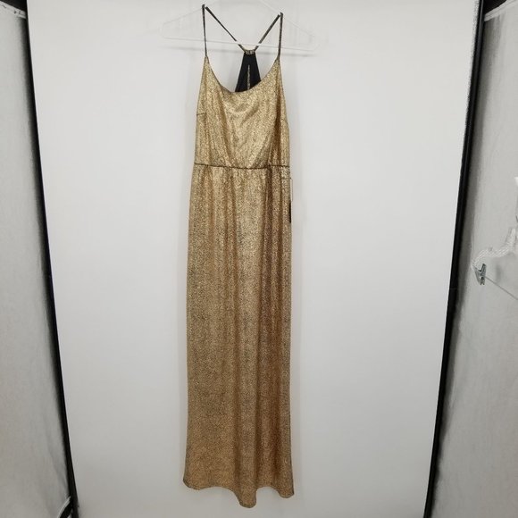 Forever 21 Dresses & Skirts - NWT Forever 21 Rose Gold Crackle Look Evening Maxi Dress Size Small
